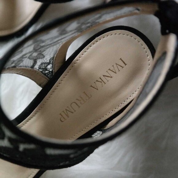 IVANKA TRUMP Daza Ankle Wrap Lace High Heel Sandals - Picture 10 of 11